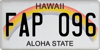 HI license plate FAP096