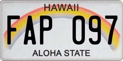 HI license plate FAP097