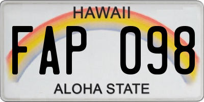 HI license plate FAP098