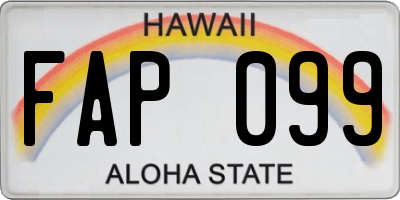 HI license plate FAP099