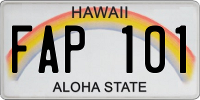 HI license plate FAP101