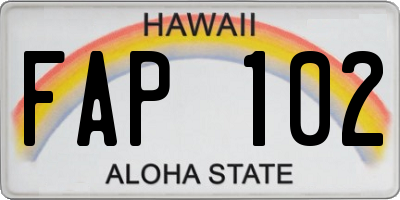 HI license plate FAP102