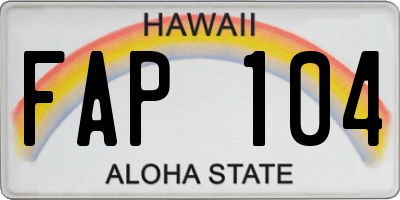 HI license plate FAP104