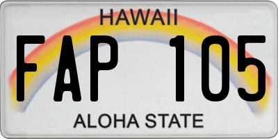 HI license plate FAP105