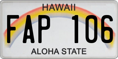 HI license plate FAP106