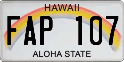 HI license plate FAP107