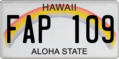 HI license plate FAP109