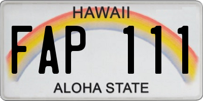 HI license plate FAP111
