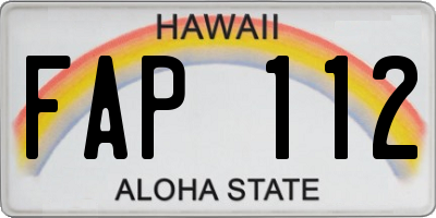 HI license plate FAP112