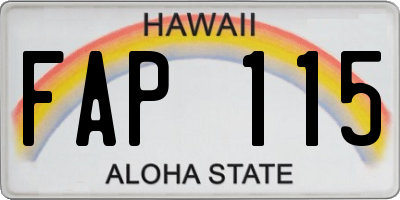 HI license plate FAP115