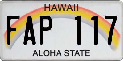 HI license plate FAP117