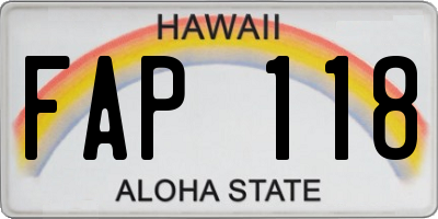 HI license plate FAP118