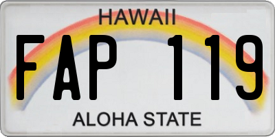 HI license plate FAP119