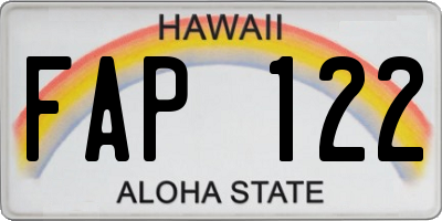 HI license plate FAP122