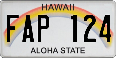 HI license plate FAP124