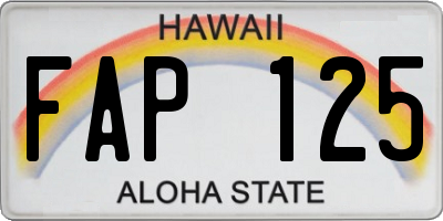 HI license plate FAP125
