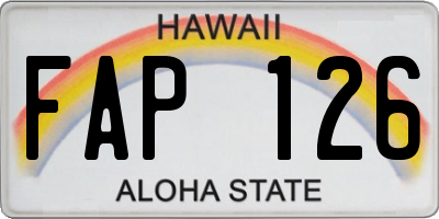 HI license plate FAP126