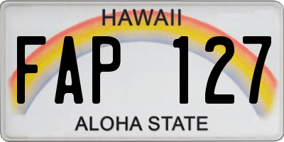 HI license plate FAP127