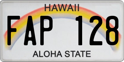 HI license plate FAP128