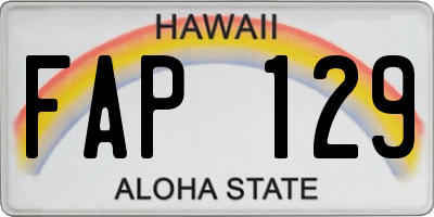HI license plate FAP129