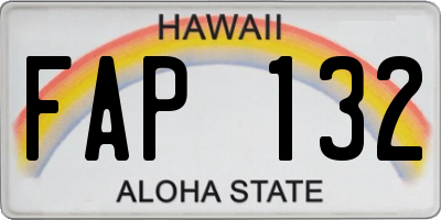 HI license plate FAP132