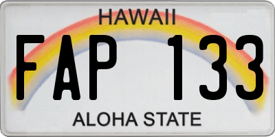 HI license plate FAP133