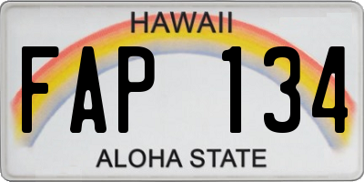 HI license plate FAP134
