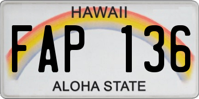 HI license plate FAP136