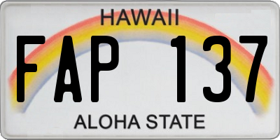 HI license plate FAP137