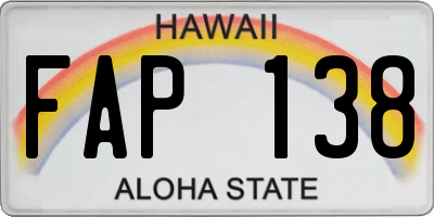 HI license plate FAP138