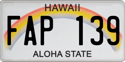 HI license plate FAP139