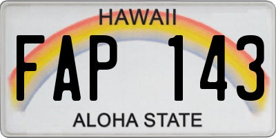 HI license plate FAP143