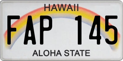 HI license plate FAP145