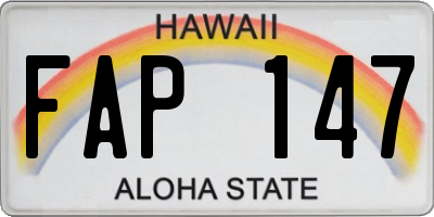 HI license plate FAP147