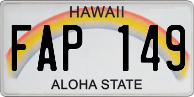 HI license plate FAP149