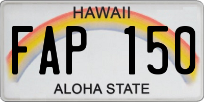HI license plate FAP150