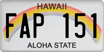 HI license plate FAP151