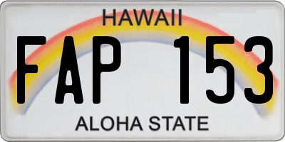 HI license plate FAP153