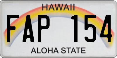HI license plate FAP154