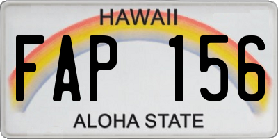 HI license plate FAP156