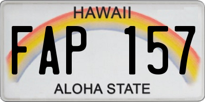 HI license plate FAP157