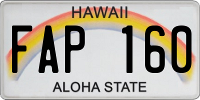 HI license plate FAP160