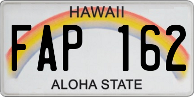 HI license plate FAP162