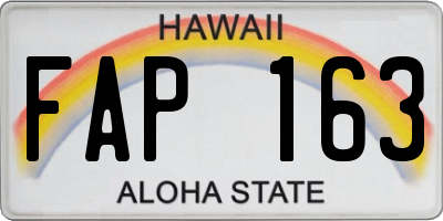 HI license plate FAP163