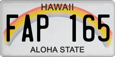 HI license plate FAP165