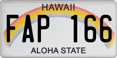HI license plate FAP166