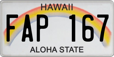 HI license plate FAP167