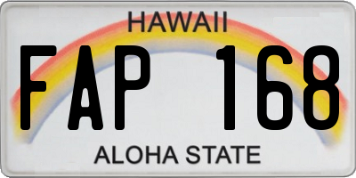 HI license plate FAP168