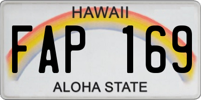 HI license plate FAP169