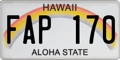HI license plate FAP170